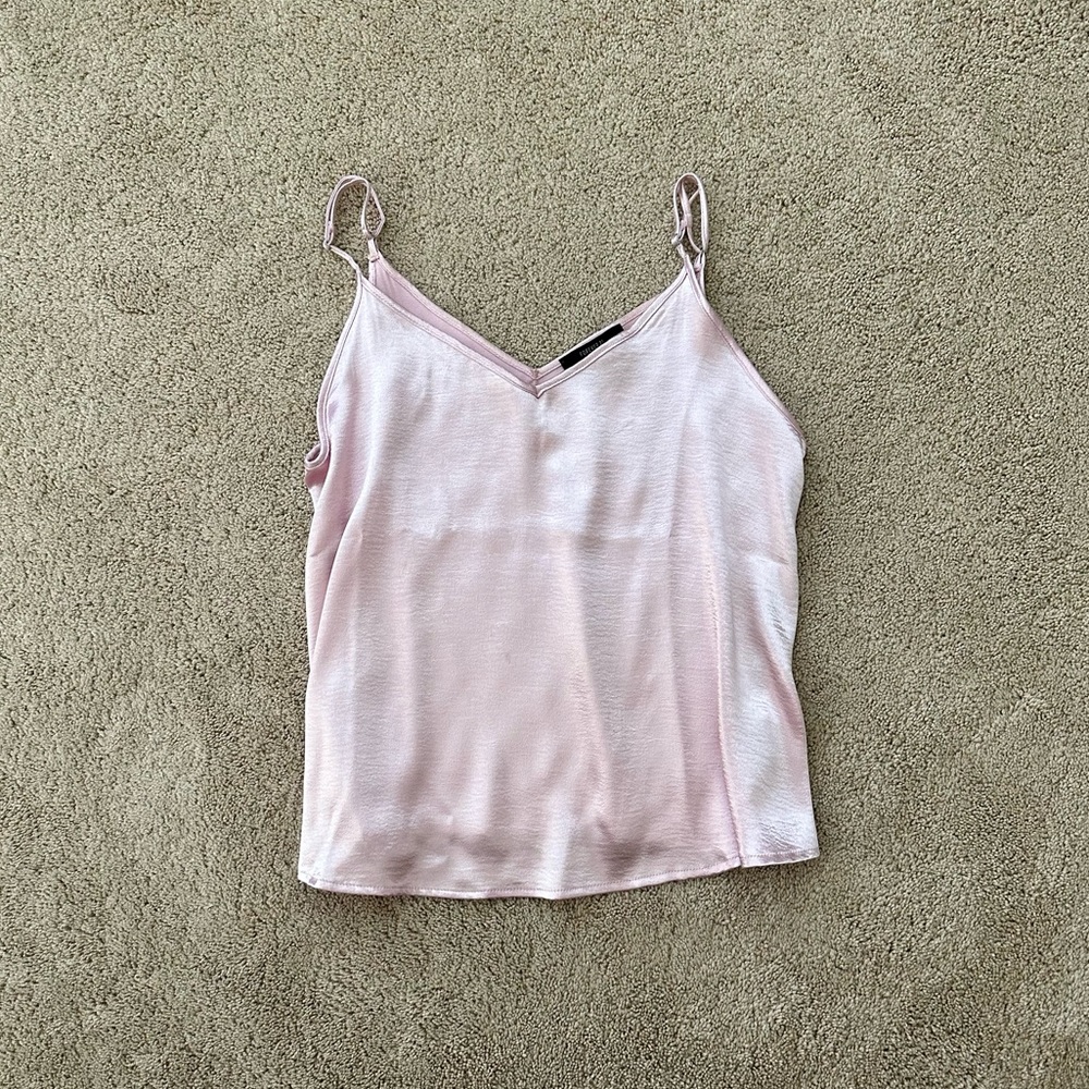 Light pink satin tank top
